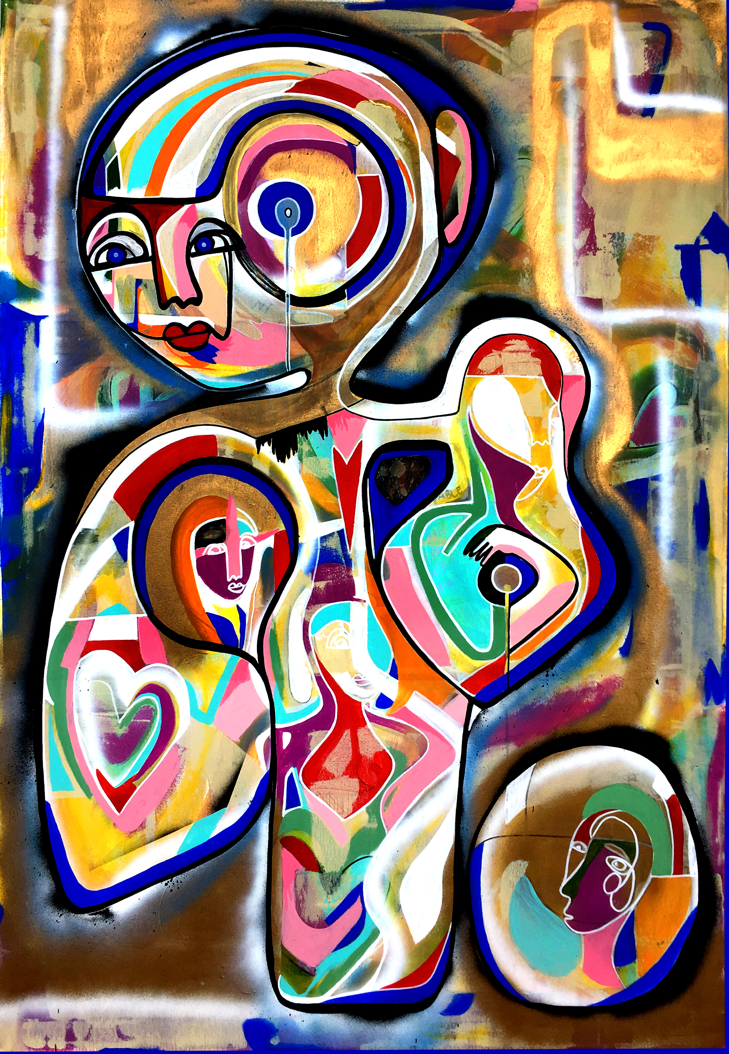 Inner Child, original abstract painting by Sarah Main, 2022